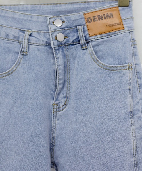 Miniministore(ミニミニストア)の「ハイウエスト デニムパンツ スリット韓国(デニムパンツ・レディース・ブラック/サックスブルー・27/28/29/30)」の12枚目の写真