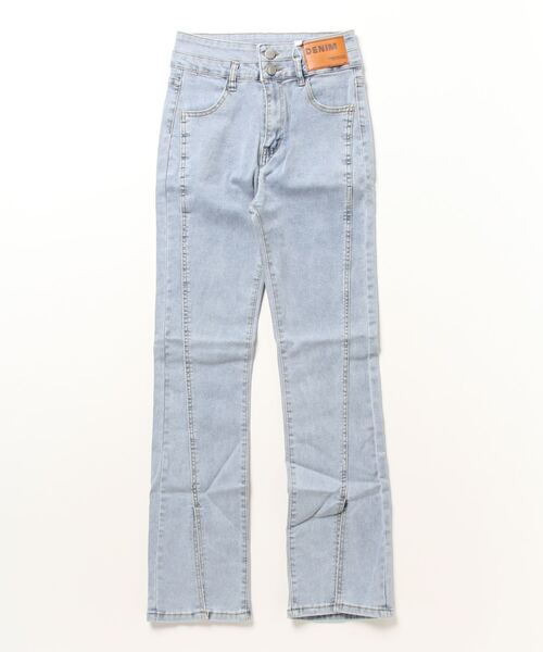 Miniministore(ミニミニストア)の「ハイウエスト デニムパンツ スリット韓国(デニムパンツ・レディース・ブラック/サックスブルー・27/28/29/30)」の21枚目の写真