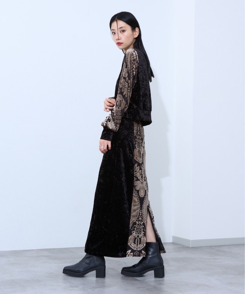 Ellno de Mavie(エルノデメヴィ)の「クラッシュベロアキリカエトップス/SET UP対応(Tシャツ/カットソー・レディース・ブラック/ボルドー・FREE)」の15枚目の写真