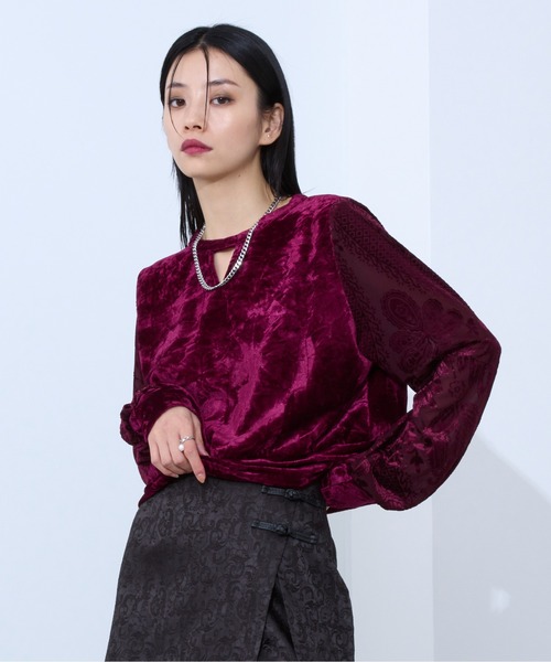 クラッシュベロアキリカエトップス/SET UP対応（Tシャツ