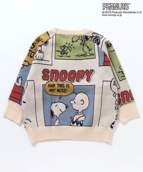 PEANUTS(ピーナッツ)の「PENUTSコラボ コミック総柄セーター(ニット/セーター・キッズ・レインボー・140/100/120/90)」の4枚目の写真