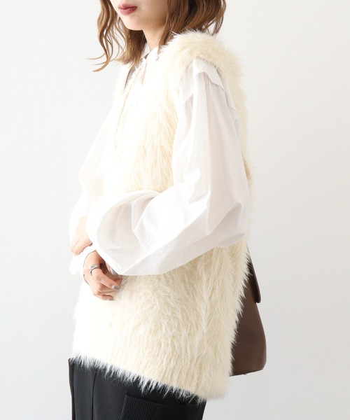 【セール】&soiree Vネックモヘアライクニットベスト（ニット/セーター）｜＆soiree（アンドソワレ）