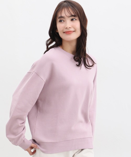 Honeys（ハニーズ）の「スウェットゆるトップス（スウェット・レディース・ピンク/杢グレー/スミクロ/ブラック/ライトグリーン/アイボリー/ベージュ・3L/L/LL/S/M）」の7枚目の写真