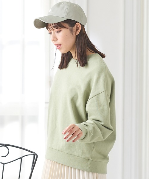 Honeys（ハニーズ）の「スウェットゆるトップス（スウェット・レディース・ピンク/杢グレー/スミクロ/ブラック/ライトグリーン/アイボリー/ベージュ・3L/L/LL/S/M）」の6枚目の写真