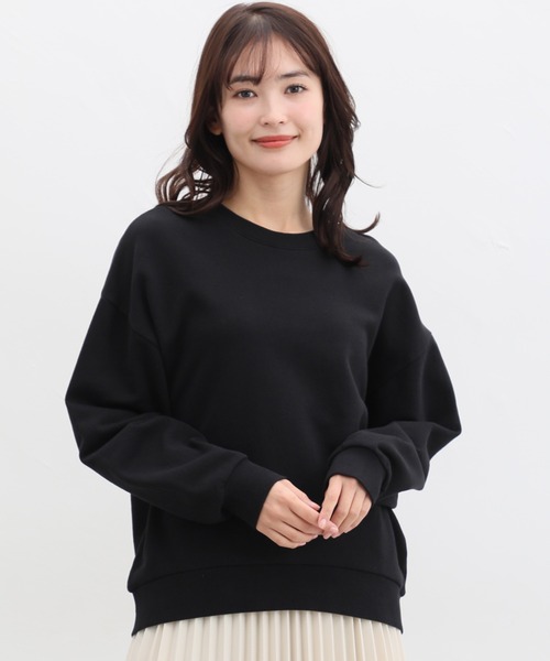 Honeys（ハニーズ）の「スウェットゆるトップス（スウェット・レディース・ピンク/杢グレー/スミクロ/ブラック/ライトグリーン/アイボリー/ベージュ・3L/L/LL/S/M）」の11枚目の写真