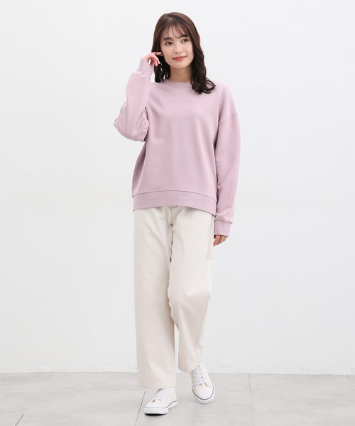 Honeys（ハニーズ）の「スウェットゆるトップス（スウェット・レディース・ピンク/杢グレー/スミクロ/ブラック/ライトグリーン/アイボリー/ベージュ・3L/L/LL/S/M）」の12枚目の写真