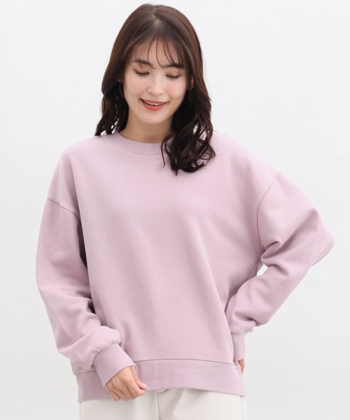 Honeys（ハニーズ）の「スウェットゆるトップス（スウェット・レディース・ピンク/杢グレー/スミクロ/ブラック/ライトグリーン/アイボリー/ベージュ・3L/L/LL/S/M）」の13枚目の写真