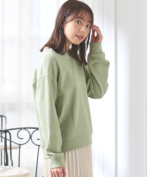 Honeys（ハニーズ）の「スウェットゆるトップス（スウェット・レディース・ピンク/杢グレー/スミクロ/ブラック/ライトグリーン/アイボリー/ベージュ・3L/L/LL/S/M）」の15枚目の写真