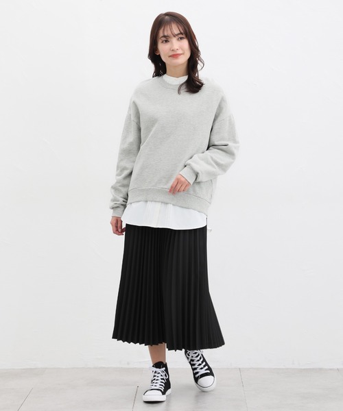 Honeys（ハニーズ）の「スウェットゆるトップス（スウェット・レディース・ピンク/杢グレー/スミクロ/ブラック/ライトグリーン/アイボリー/ベージュ・3L/L/LL/S/M）」の17枚目の写真