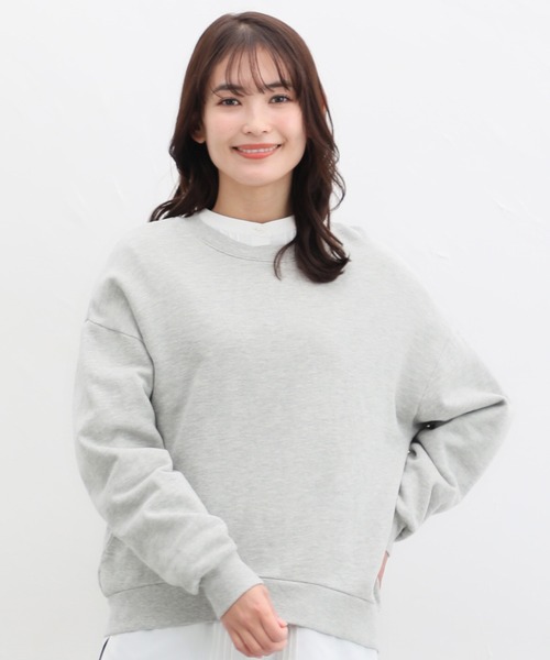 Honeys（ハニーズ）の「スウェットゆるトップス（スウェット・レディース・ピンク/杢グレー/スミクロ/ブラック/ライトグリーン/アイボリー/ベージュ・3L/L/LL/S/M）」の18枚目の写真