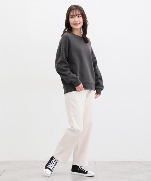 Honeys（ハニーズ）の「スウェットゆるトップス（スウェット・レディース・ピンク/杢グレー/スミクロ/ブラック/ライトグリーン/アイボリー/ベージュ・3L/L/LL/S/M）」の19枚目の写真