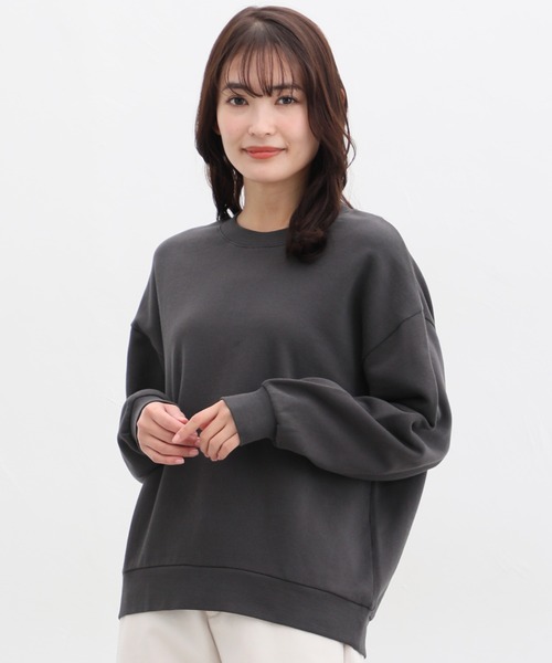 Honeys（ハニーズ）の「スウェットゆるトップス（スウェット・レディース・ピンク/杢グレー/スミクロ/ブラック/ライトグリーン/アイボリー/ベージュ・3L/L/LL/S/M）」の20枚目の写真