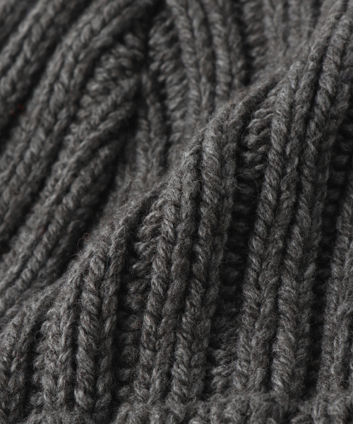 INVERALLAN（インバーアラン）の「【INVERALLAN / インバーアラン】RIB HAT TUM-BACK（ニットキャップ/ビーニー・メンズ・チャコールグレー/チョコ/ダークブルー・FREE）」の9枚目の写真