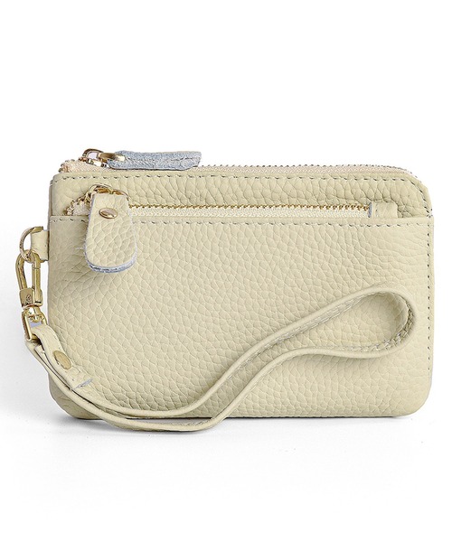 DAY CLOSET（デイ クローゼット）の「シーンに馴染む牛革ミニウォレット+ストラップ 2点セット（カードケース・メンズ・ブラック/ライトグリーン/アイボリー/スモークピンク/ワイン/グレイッシュベージュ・ONE SIZE）」の2枚目の写真