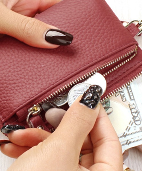 DAY CLOSET（デイ クローゼット）の「シーンに馴染む牛革ミニウォレット+ストラップ 2点セット（カードケース・メンズ・ブラック/ライトグリーン/アイボリー/スモークピンク/ワイン/グレイッシュベージュ・ONE SIZE）」の10枚目の写真