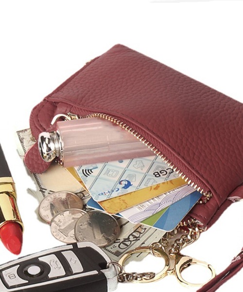 DAY CLOSET（デイ クローゼット）の「シーンに馴染む牛革ミニウォレット+ストラップ 2点セット（カードケース・メンズ・ブラック/ライトグリーン/アイボリー/スモークピンク/ワイン/グレイッシュベージュ・ONE SIZE）」の12枚目の写真