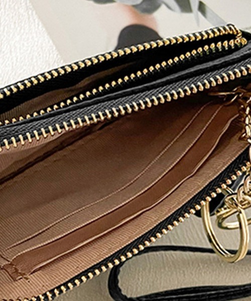 DAY CLOSET（デイ クローゼット）の「シーンに馴染む牛革ミニウォレット+ストラップ 2点セット（カードケース・メンズ・ブラック/ライトグリーン/アイボリー/スモークピンク/ワイン/グレイッシュベージュ・ONE SIZE）」の11枚目の写真