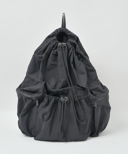 WEGO(ウィゴー)の「WEGO/ドロストデザインリュック(バックパック/リュック・レディース・ブラック/アイボリー/ライトグレー・FREE)」の6枚目の写真