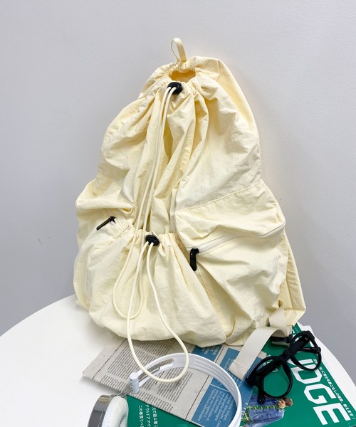 WEGO(ウィゴー)の「WEGO/ドロストデザインリュック(バックパック/リュック・レディース・ブラック/アイボリー/ライトグレー・FREE)」の20枚目の写真