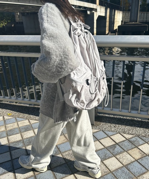 WEGO(ウィゴー)の「WEGO/ドロストデザインリュック(バックパック/リュック・レディース・ブラック/アイボリー/ライトグレー・FREE)」の19枚目の写真