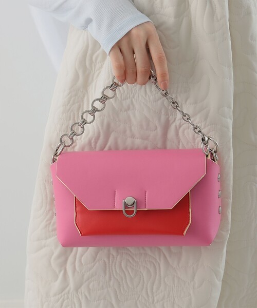 Ray BEAMS（レイビームス）の「Ray BEAMS / チェーン スクエア バッグ（ショルダーバッグ・レディース・ブラック/ピンク・ONE SIZE）」の19枚目の写真