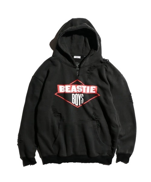 2AM(ツーエイエム)の「THRIFTY LOOK スリフティルック / WORN-OUT BAND HOODIE BEASTIE BOYS(パーカー・メンズ・チャコールグレー/ブラック系1・X-LARGE/XX-LARGE)」の1枚目の写真
