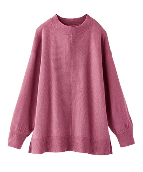 BELLUNA PLUS（ベルーナ）の「ふんわり袖カシミヤタッチプルオーバー（ニット/セーター・レディース・ライラック/ピンク/アイボリー/杢グレー・MEDIUM/X-LARGE/LARGE）」の5枚目の写真