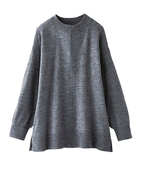 BELLUNA PLUS（ベルーナ）の「ふんわり袖カシミヤタッチプルオーバー（ニット/セーター・レディース・ライラック/ピンク/アイボリー/杢グレー・MEDIUM/X-LARGE/LARGE）」の8枚目の写真