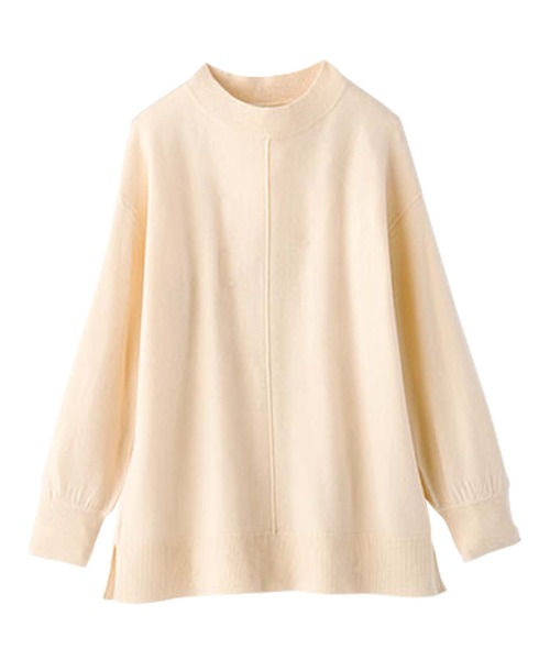 BELLUNA PLUS（ベルーナ）の「ふんわり袖カシミヤタッチプルオーバー（ニット/セーター・レディース・ライラック/ピンク/アイボリー/杢グレー・MEDIUM/X-LARGE/LARGE）」の6枚目の写真