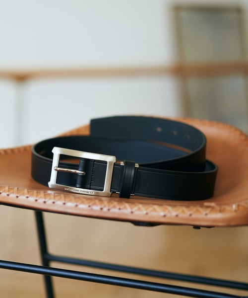 KATHARINE HAMNETT LONDON （キャサリンハムネットロンドン）の「KATHARINE HAMNETT LONDON/キャサリンハムネットロンドン 日本製 本革ベルト (5070123)（ベルト・メンズ・ブラック/ダークブラウン・FREE）」の2枚目の写真