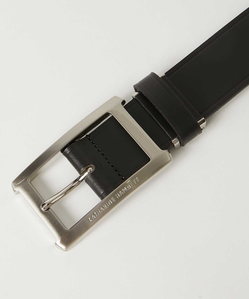KATHARINE HAMNETT LONDON （キャサリンハムネットロンドン）の「KATHARINE HAMNETT LONDON/キャサリンハムネットロンドン 日本製 本革ベルト (5070123)（ベルト・メンズ・ブラック/ダークブラウン・FREE）」の4枚目の写真