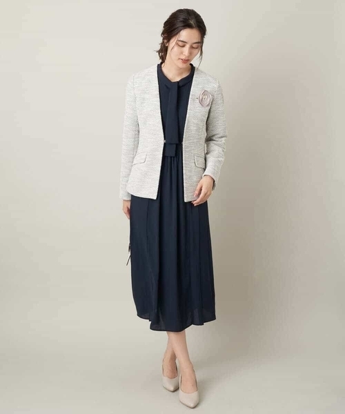a.v.v（アーヴェヴェ）の「カルゼストレッチツイードノーカラージャケット（スーツジャケット・レディース・ベージュ・42/36/40/38）」の18枚目の写真