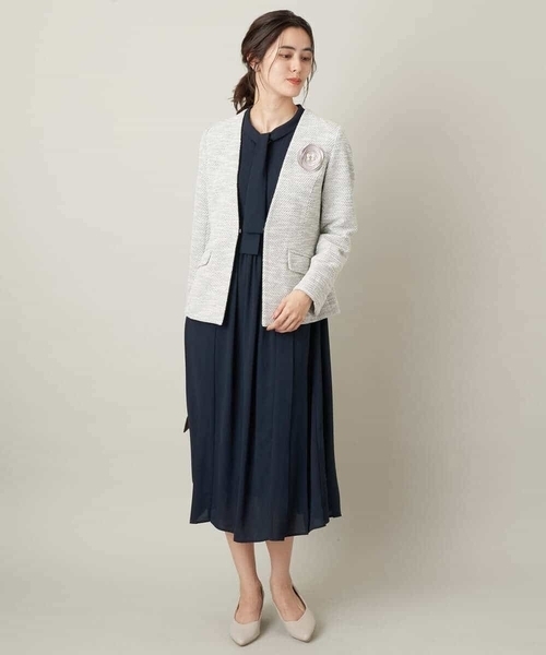 a.v.v（アーヴェヴェ）の「カルゼストレッチツイードノーカラージャケット（スーツジャケット・レディース・ベージュ・42/36/40/38）」の17枚目の写真