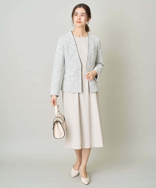 a.v.v（アーヴェヴェ）の「カルゼストレッチツイードノーカラージャケット（スーツジャケット・レディース・ベージュ・42/36/40/38）」の14枚目の写真