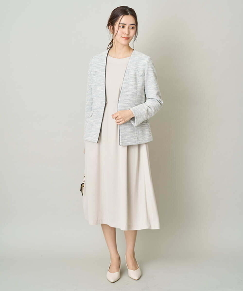 a.v.v（アーヴェヴェ）の「カルゼストレッチツイードノーカラージャケット（スーツジャケット・レディース・ベージュ・42/36/40/38）」の13枚目の写真