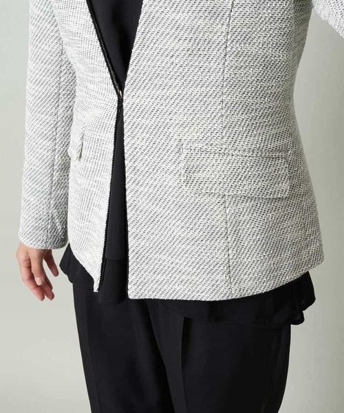 a.v.v（アーヴェヴェ）の「カルゼストレッチツイードノーカラージャケット（スーツジャケット・レディース・ベージュ・42/36/40/38）」の6枚目の写真