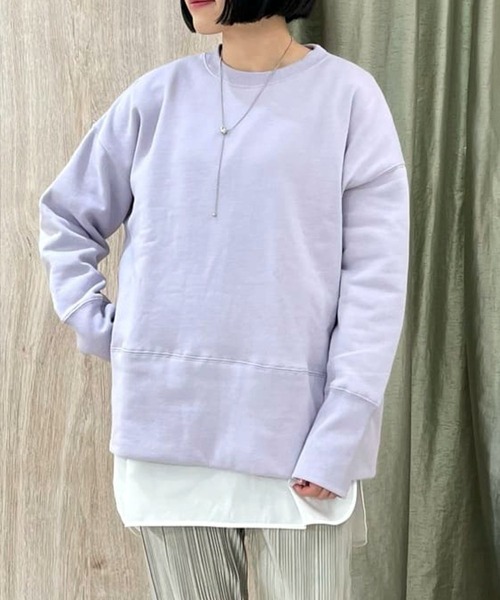 Green　Parks（グリーンパークス）の「Brushed　センターシーム裏起毛プルオーバー（Tシャツ/カットソー・レディース・ホワイト系その他2/パープル/ミント/グレー・FREE）」の4枚目の写真