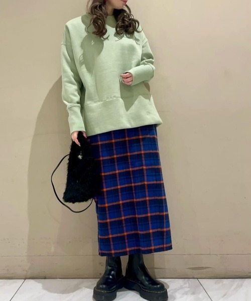 Green　Parks（グリーンパークス）の「Brushed　センターシーム裏起毛プルオーバー（Tシャツ/カットソー・レディース・ホワイト系その他2/パープル/ミント/グレー・FREE）」の6枚目の写真