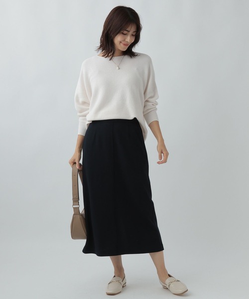 Elura(エルーラ)の「サマ見えリラクシーナロースカート(スカート・レディース・ブラック/ネイビー/オフホワイト・LARGE/MEDIUM)」の4枚目の写真