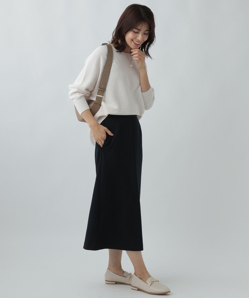 Elura(エルーラ)の「サマ見えリラクシーナロースカート(スカート・レディース・ブラック/ネイビー/オフホワイト・LARGE/MEDIUM)」の5枚目の写真