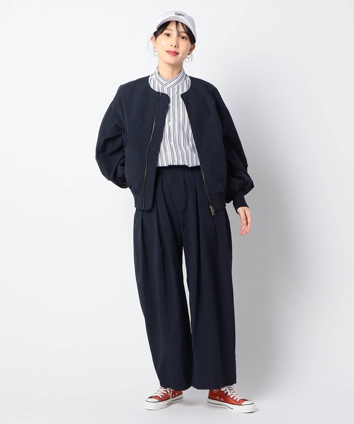 Grand PARK（グランドパーク）の「【ROYAL NAVY】バンドカラーシャツ　ストライプ柄（シャツ/ブラウス・レディース・ブルー系/ホワイト系・FREE）」の4枚目の写真