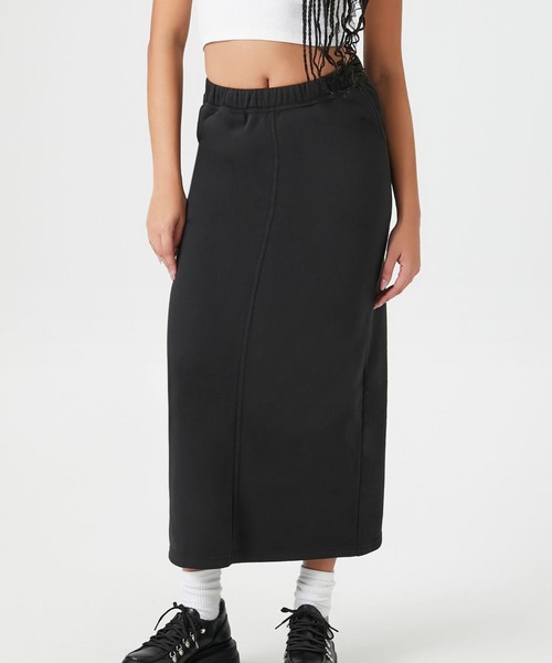 FOREVER 21（フォーエバー トゥエンティーワン）の「裏毛ロングスカート（スカート・レディース・グレー/ブラック・SMALL/MEDIUM）」の2枚目の写真