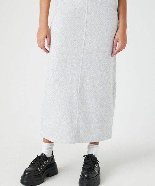 FOREVER 21（フォーエバー トゥエンティーワン）の「裏毛ロングスカート（スカート・レディース・グレー/ブラック・SMALL/MEDIUM）」の6枚目の写真