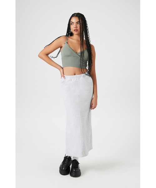 FOREVER 21（フォーエバー トゥエンティーワン）の「裏毛ロングスカート（スカート・レディース・グレー/ブラック・SMALL/MEDIUM）」の7枚目の写真