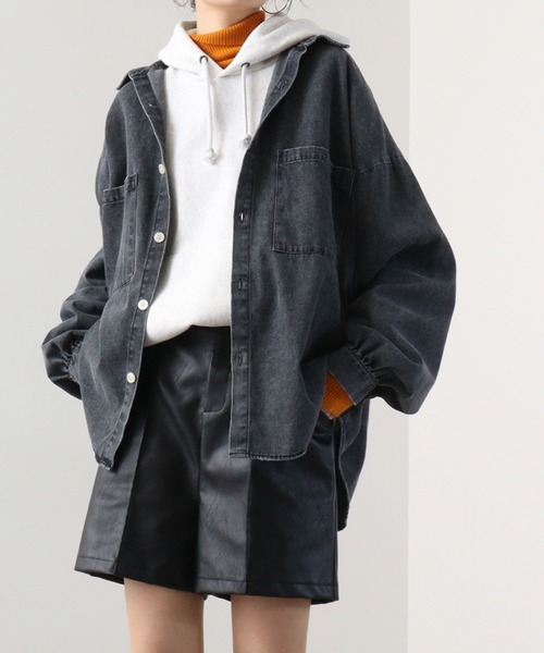 【セール】6oz ﾃﾞﾆﾑ ﾀﾞﾒｰｼﾞ加工 ｵｰﾊﾞｰｼｬﾂ 長袖（シャツ/ブラウス）｜FUNALIVE（ファンアライブ）