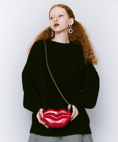 manana suerte(マニャーナスエルテ)の「LIPモチーフショルダーBAG(ショルダーバッグ・レディース・シルバー/ブラック/レッド・FREE)」の9枚目の写真