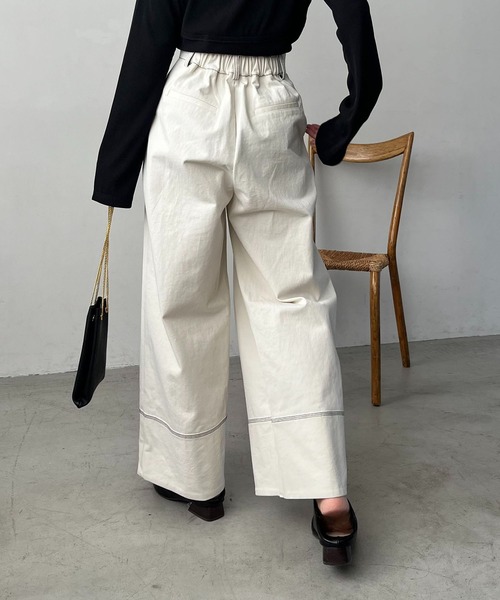 CAPRICIEUX LE'MAGE（カプリシューレマージュ）の「ステッチワイドパンツ（その他パンツ・レディース・ベージュ/ホワイト・36/38）」の10枚目の写真