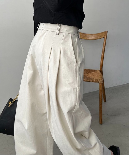 CAPRICIEUX LE'MAGE（カプリシューレマージュ）の「ステッチワイドパンツ（その他パンツ・レディース・ベージュ/ホワイト・36/38）」の5枚目の写真