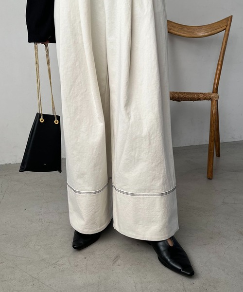 CAPRICIEUX LE'MAGE（カプリシューレマージュ）の「ステッチワイドパンツ（その他パンツ・レディース・ベージュ/ホワイト・36/38）」の6枚目の写真