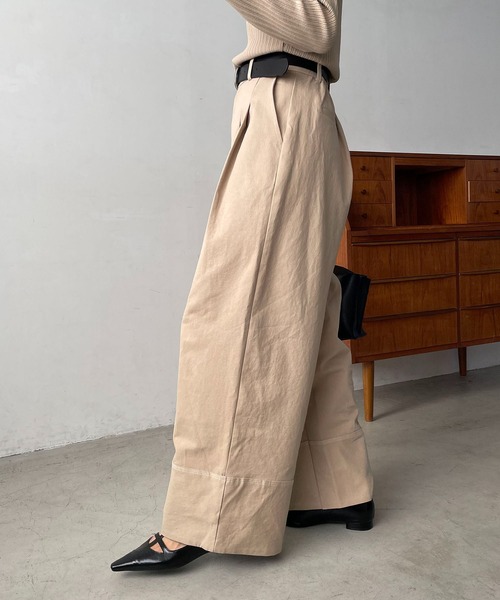 CAPRICIEUX LE'MAGE（カプリシューレマージュ）の「ステッチワイドパンツ（その他パンツ・レディース・ベージュ/ホワイト・36/38）」の17枚目の写真